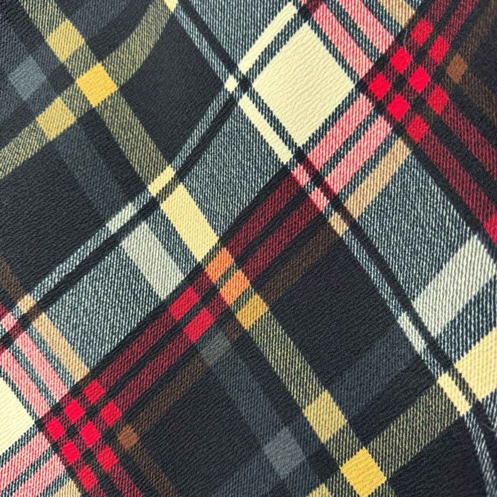 Cartise jacket coat zip up plaid black faux leather sleeves zipper gold hardware - Picture 8 of 9